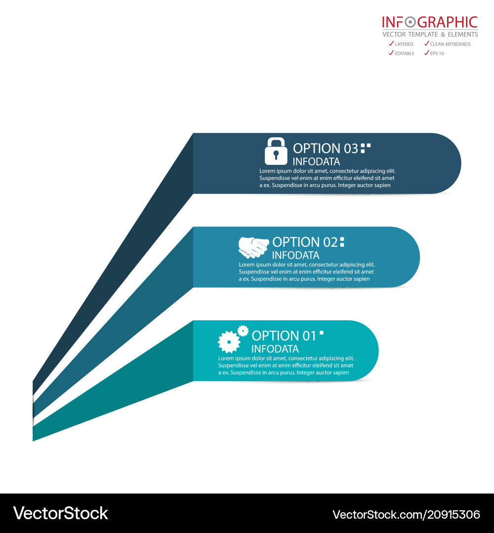 Abstract element infographics 3 option design Vector Image