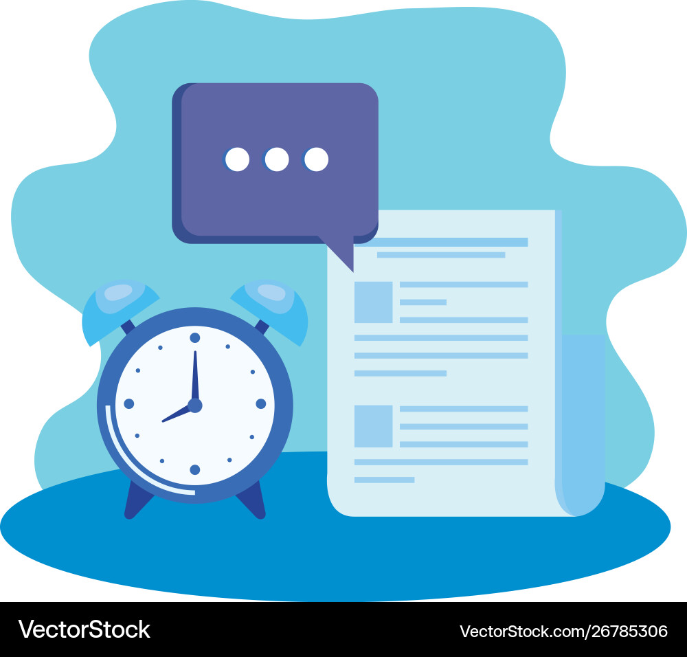 Alarm clock with document file Vector Image
