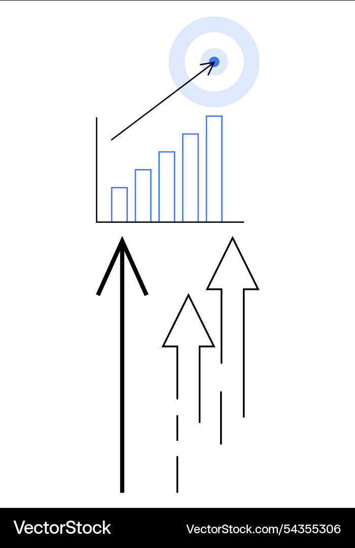 Arrows and bar graphs representing growth Arrows and bar graphs representing growth vector image