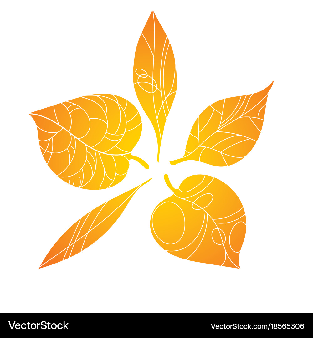 Autumn leaves stylized orange lying Vector Image