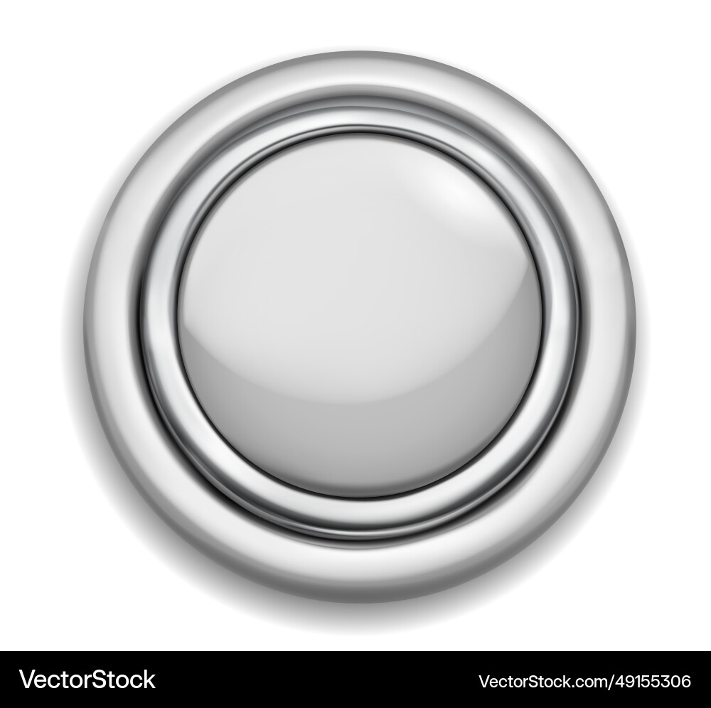 Big button with metallic and colored borders Big button with metallic and colored borders Vector Image
