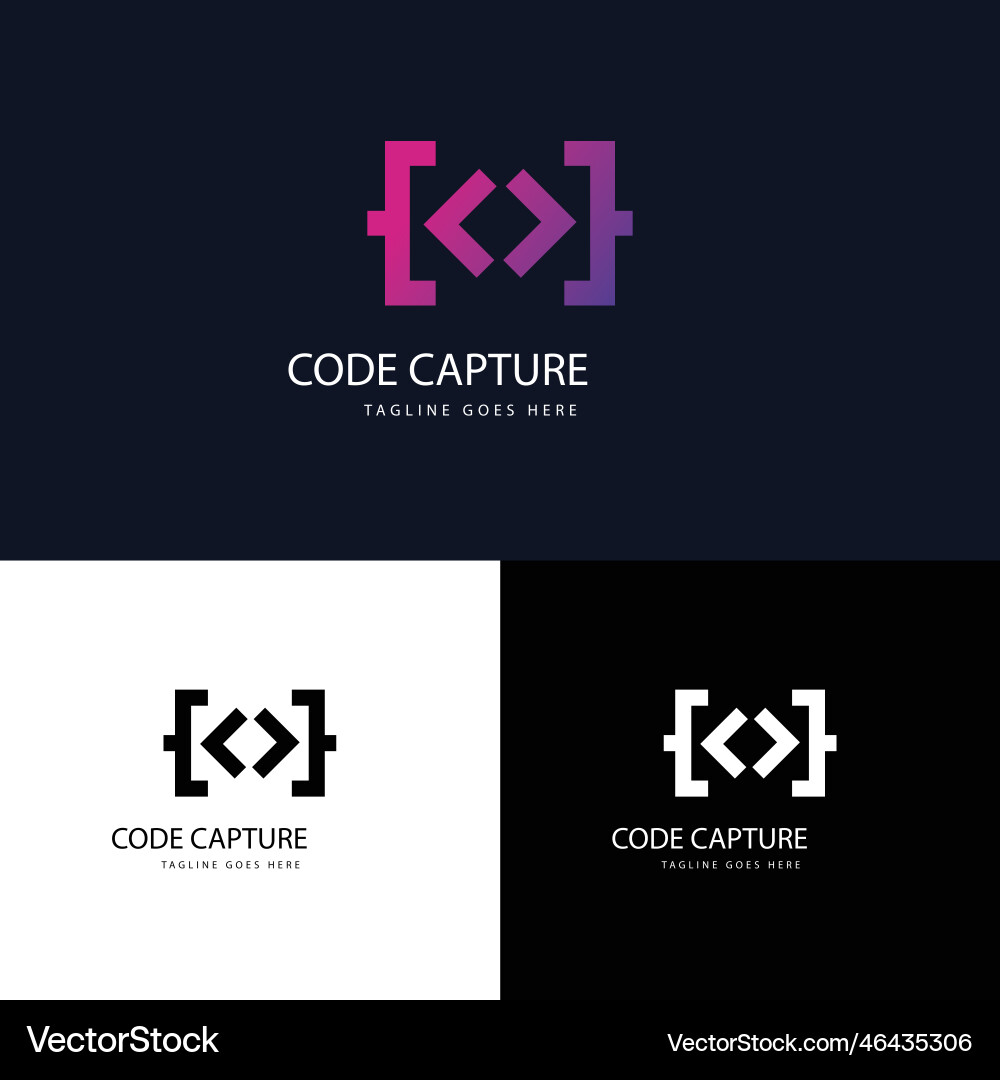 Code capture logo Vector Image