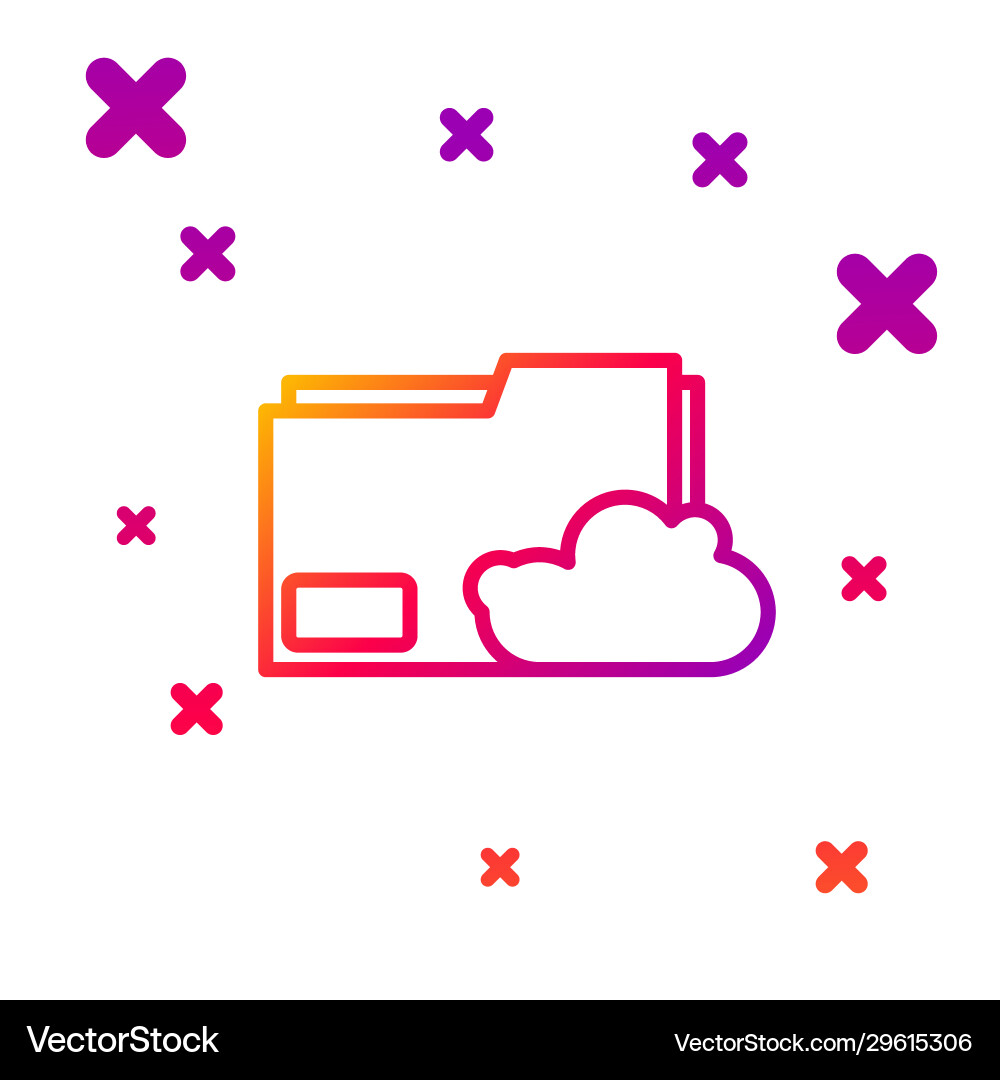 Color line cloud storage text document folder icon Color line cloud storage text document folder icon Vector Image