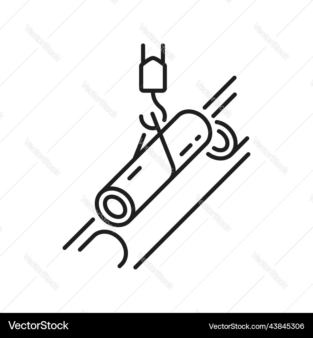 Construction and moving lifting hook with pipe Vector Image