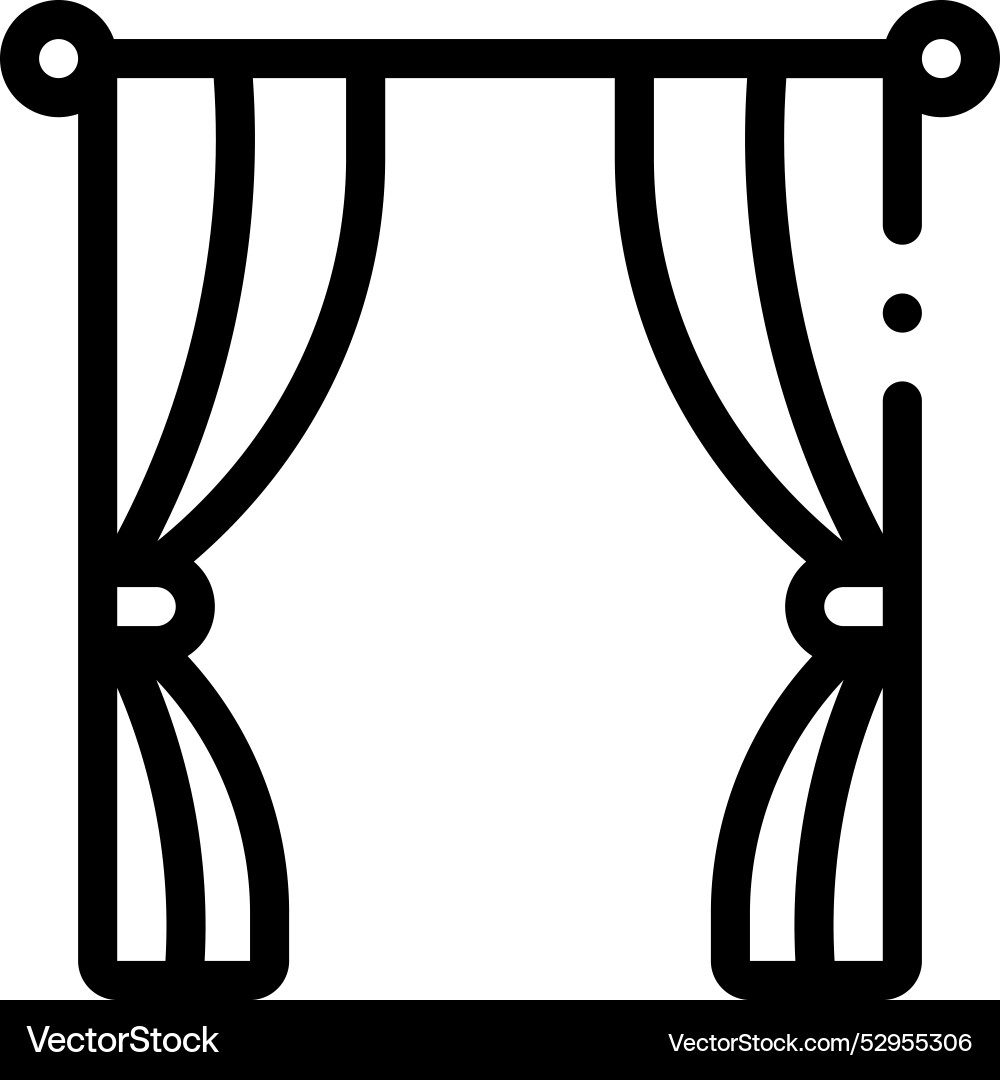 Curtains icon thin linear style design isolated Curtains icon thin linear style design isolated vector image