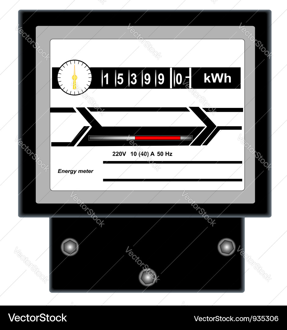 Digital Energy Meter Display Vector Image