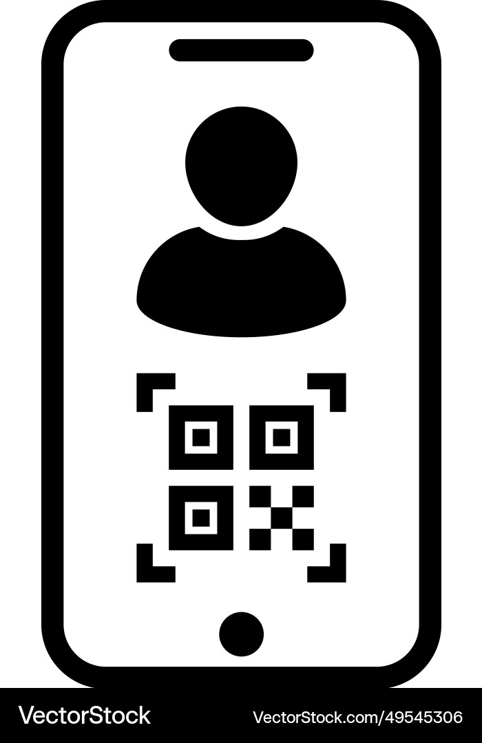 Digital id icon avatar with qr code Digital id icon avatar with qr code Vector Image