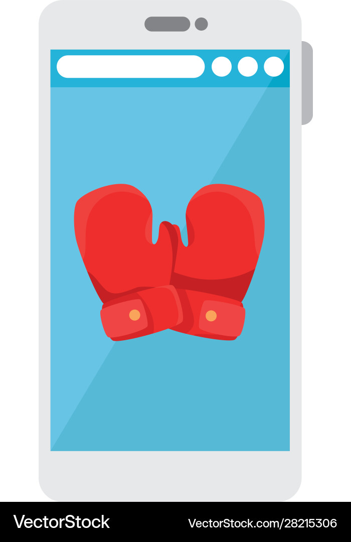 Isolated boxing gloves and computer design Vector Image