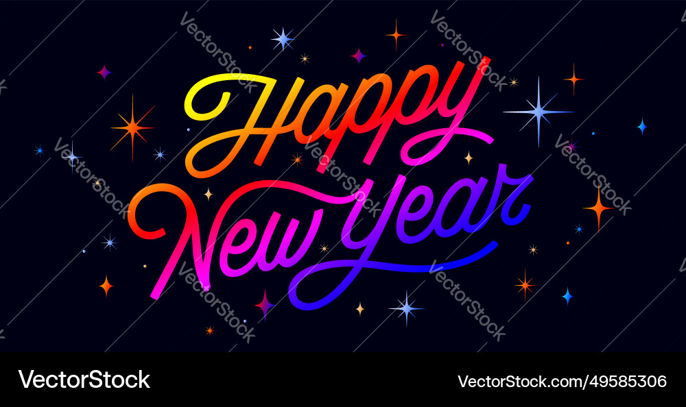 Lettering happy new year vector image