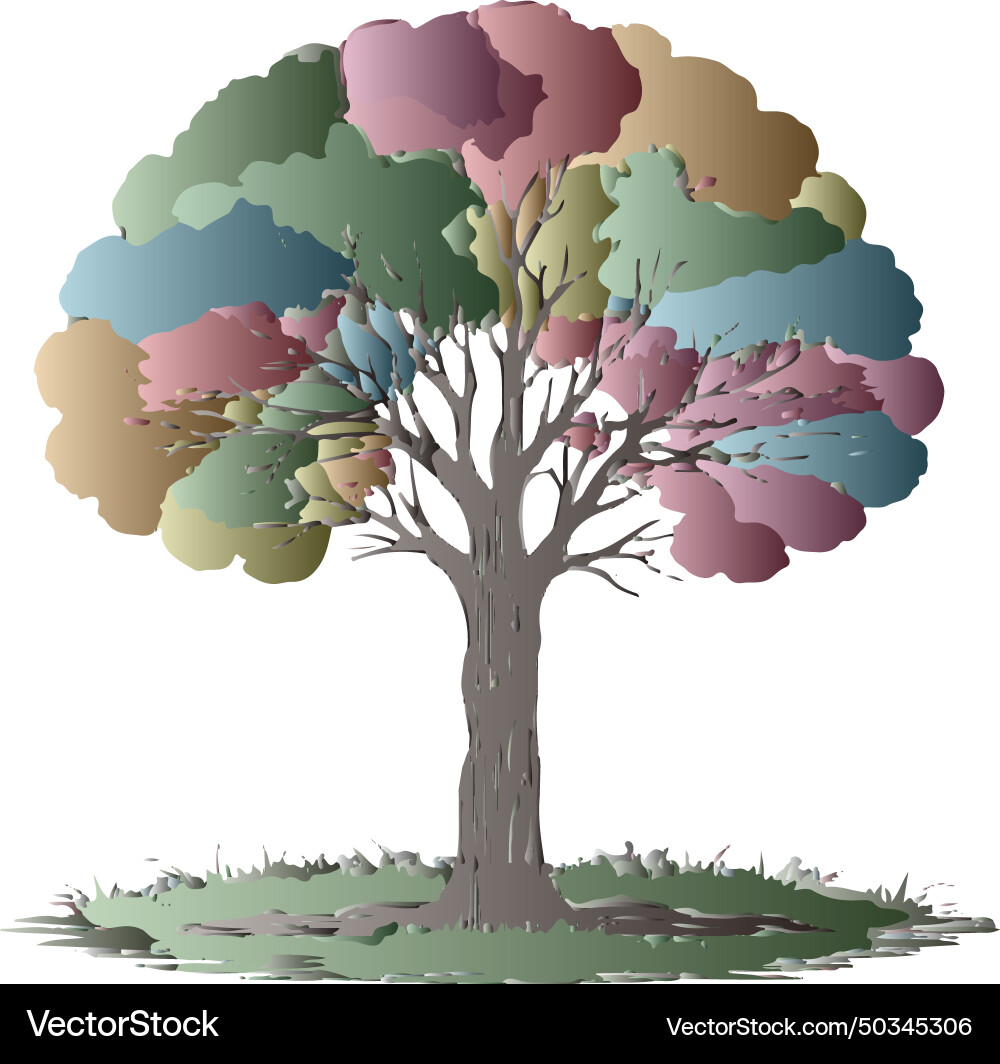 Multi color tree background Multi color tree background Vector Image
