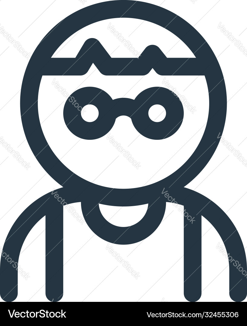 Nerd icon editable stroke linear symbol Nerd icon editable stroke linear symbol Vector Image