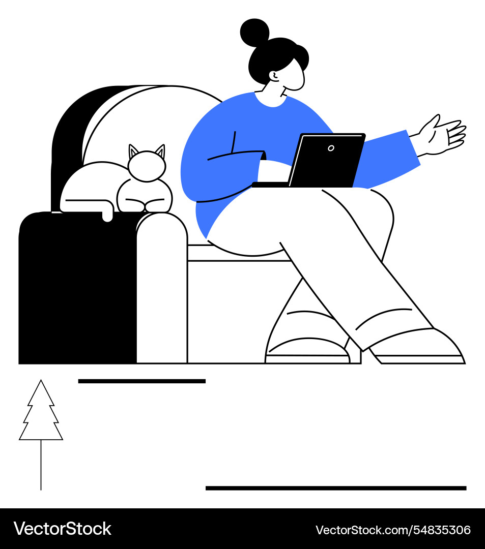 Person discussing or explaining while working Person discussing or explaining while working vector image