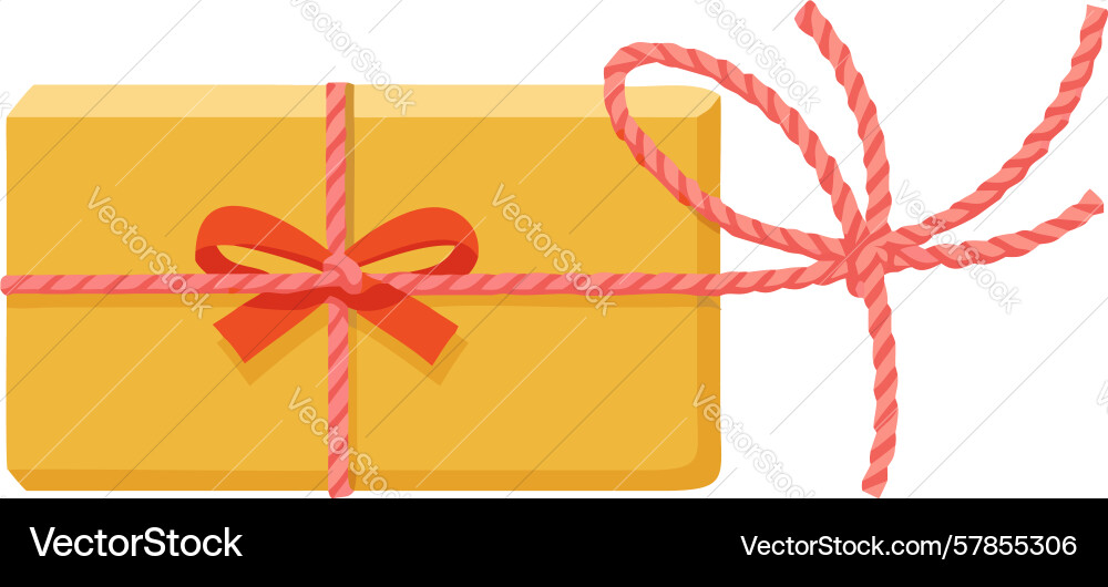 Rectangular gift box with twine wrap design Vector Image
