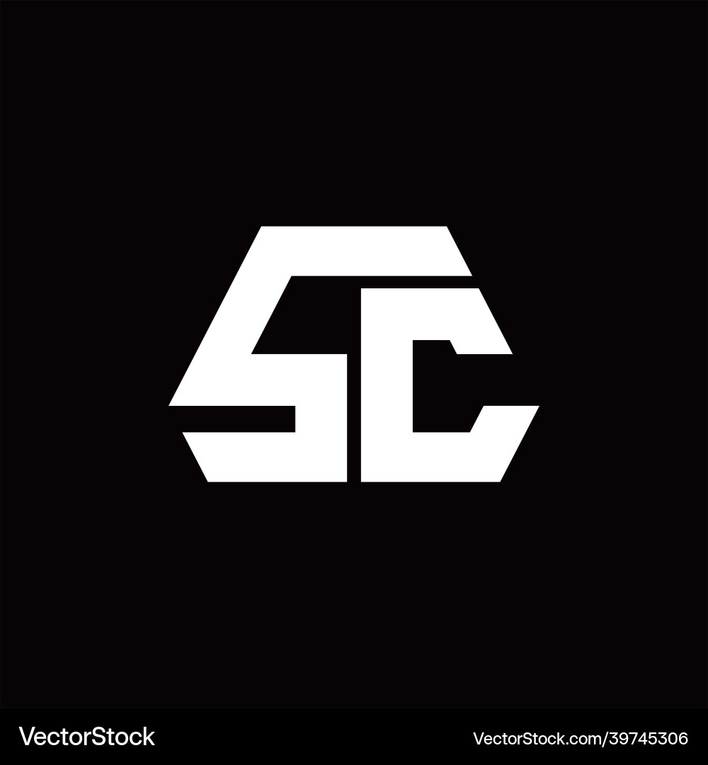 Sc logo monogram with octagon shape style design Sc logo monogram with octagon shape style design Vector Image