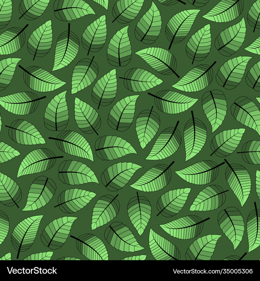 Seamless pattern with leaf elements image vector image