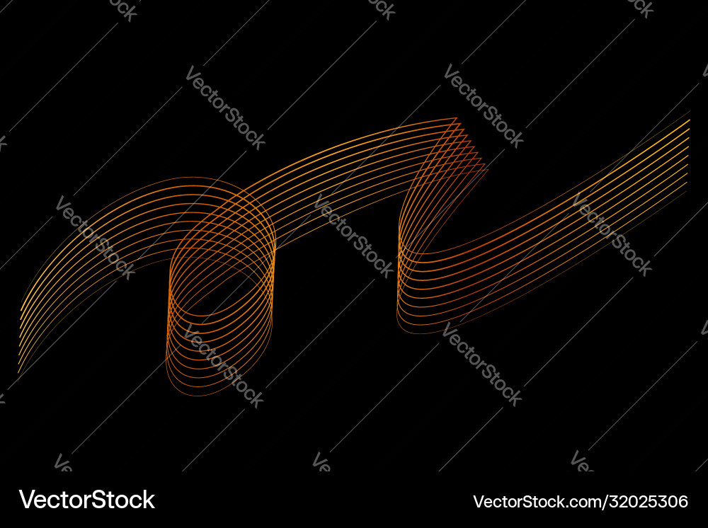 Simple abstract golden 8 wave line for element Vector Image