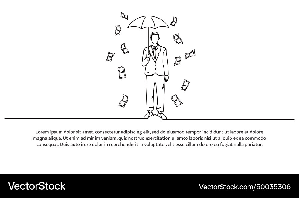 Simple continuous line design of office worker Vector Image