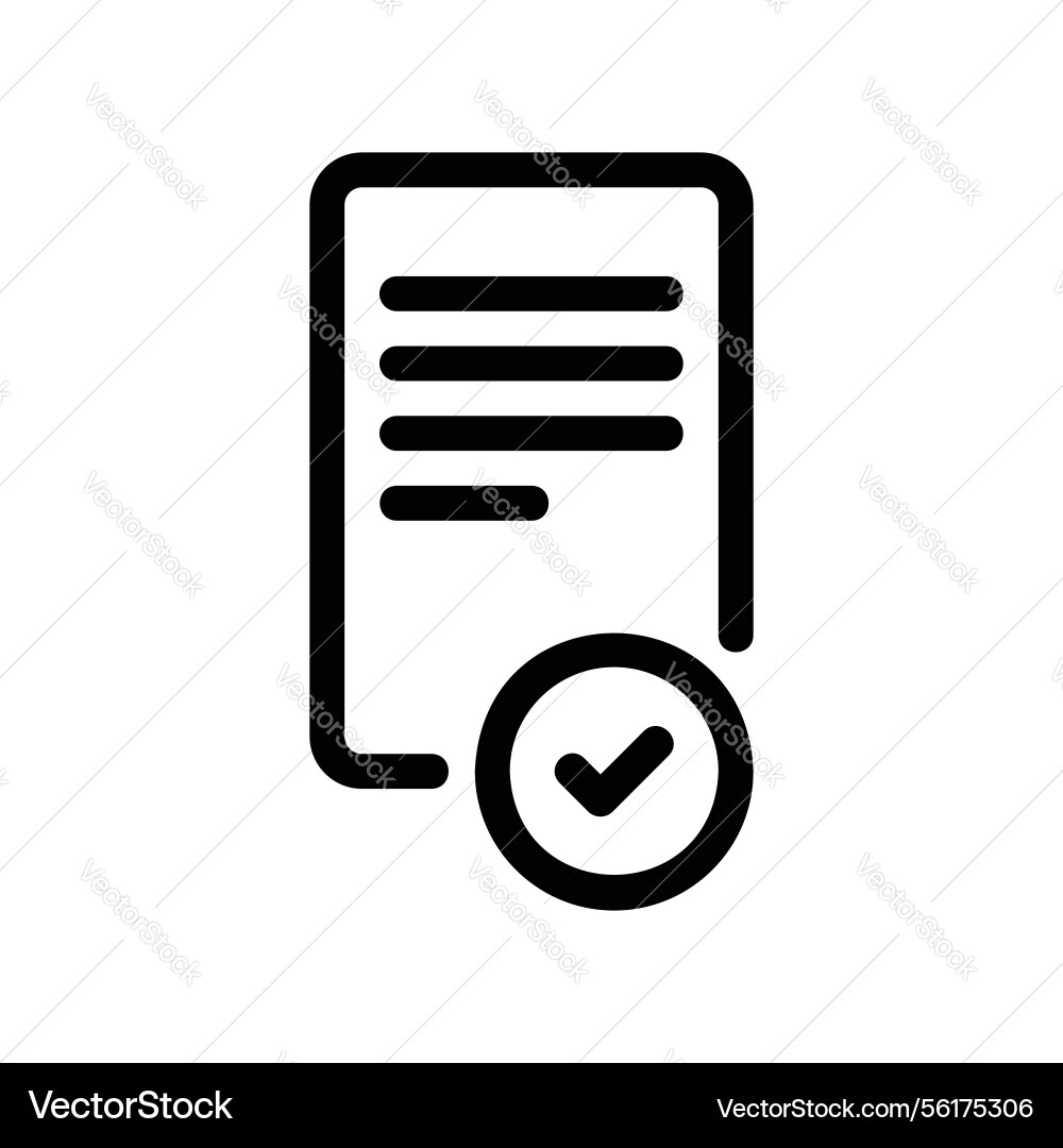 Simple outline document icon with checkmark Simple outline document icon with checkmark vector image