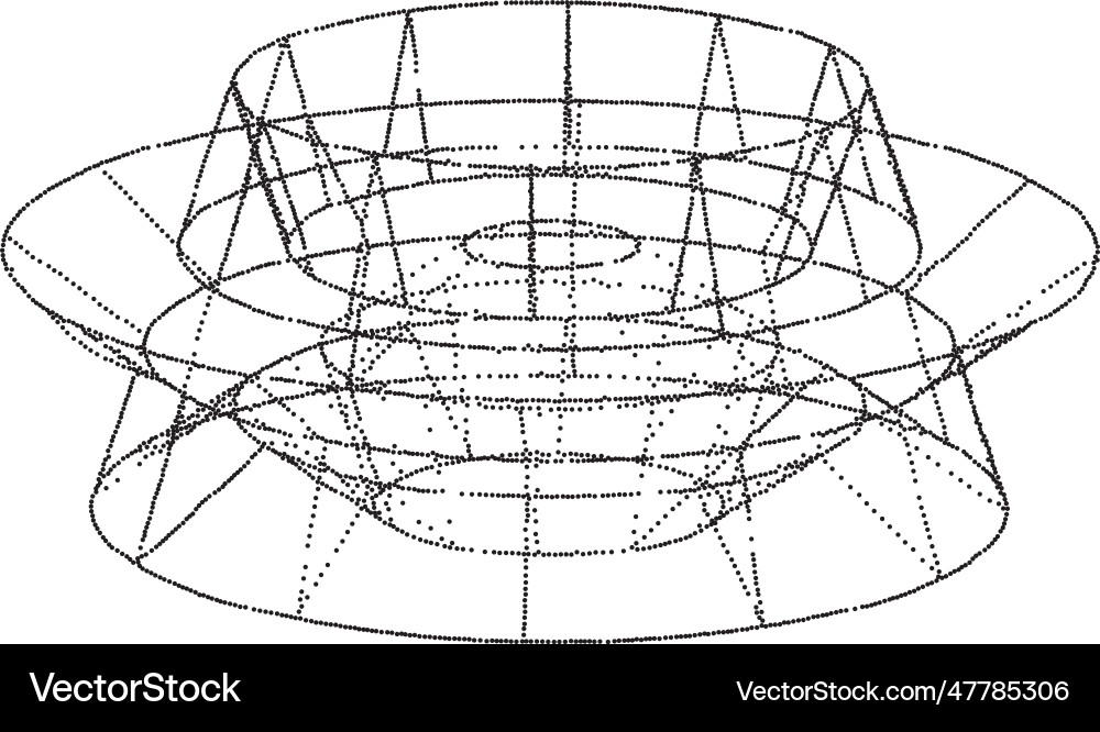 Tech wireframe cylinder 3d line Vector Image