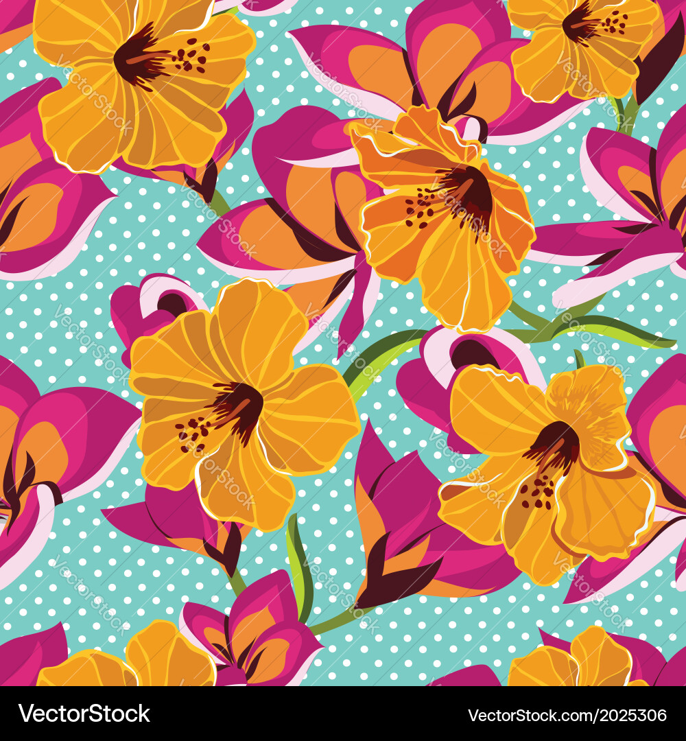 Tropical Floral Seamless Pattern Vector Image
