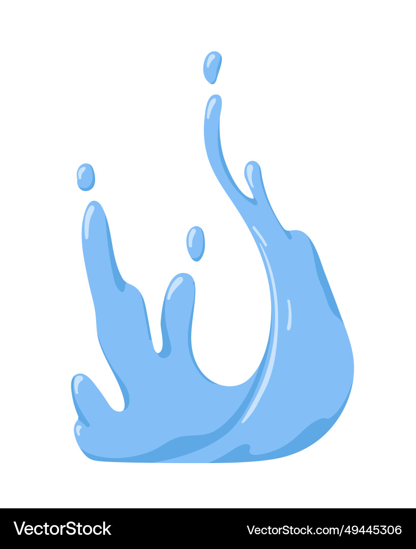 Water splash wave fresh clear liquid in motion vector image