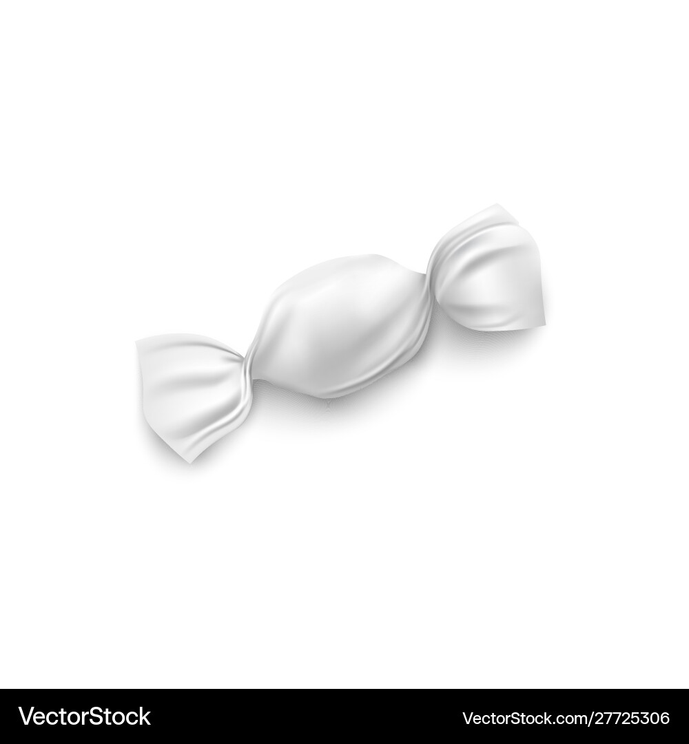 Weiße Süßigkeiten Wrapper Design Mockup - rundes Stück Weiße Süßigkeiten Wrapper Design Mockup - rundes Stück vektorbild