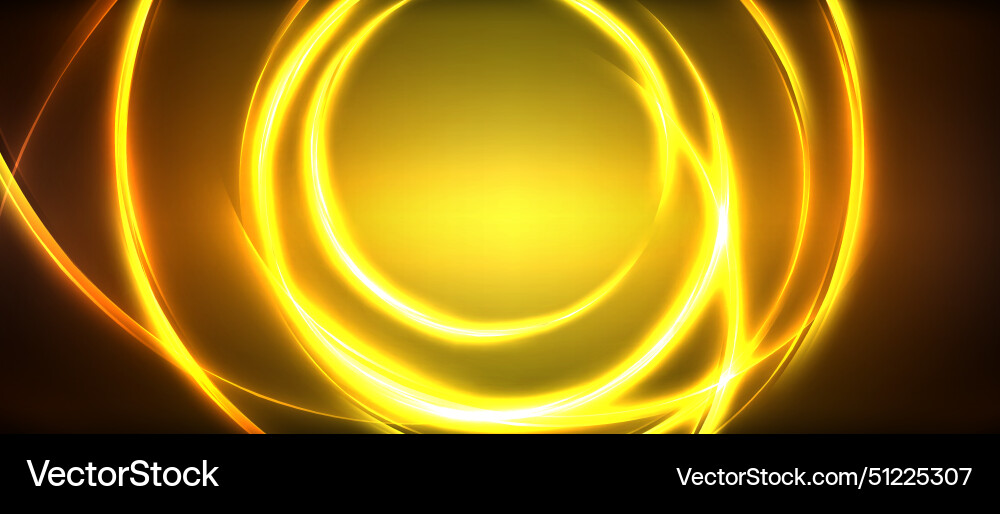 A glowing yellow circle on dark background Vector Image