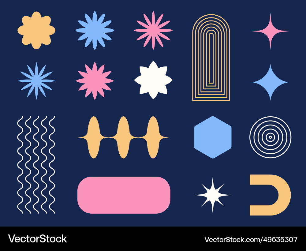 Abstract geometric shapes and forms Vector Image
