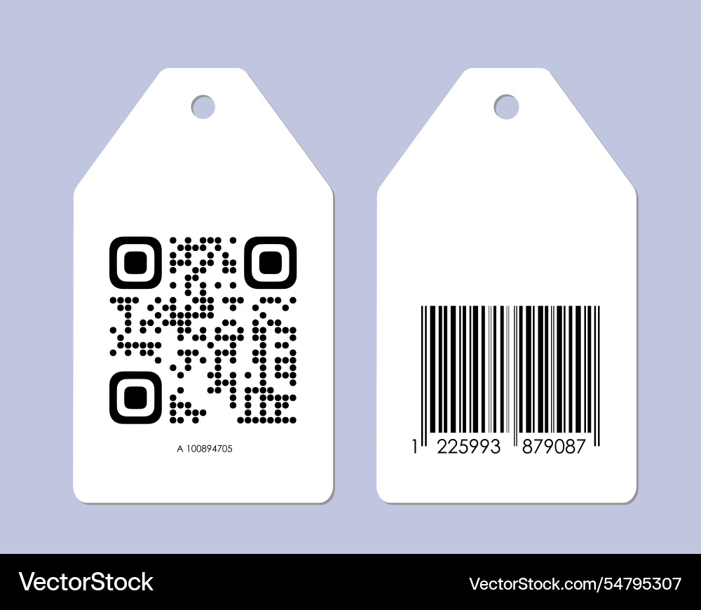 Barcode or qr code rectangle tag Vector Image