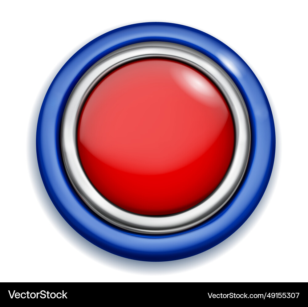 Big button with metallic and colored borders Big button with metallic and colored borders vector image