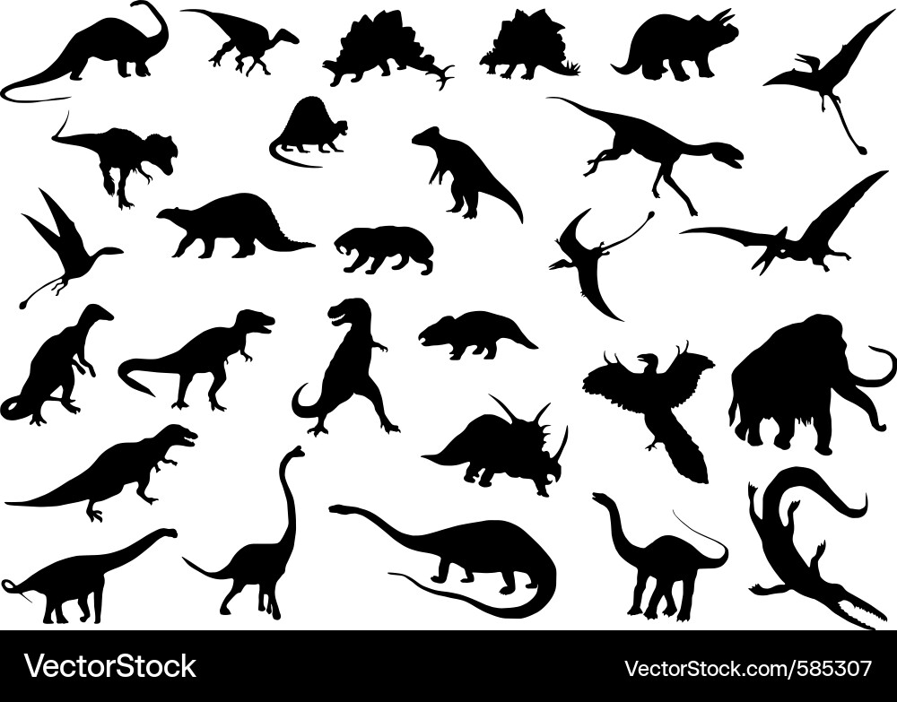 Dinosaur Silhouettes Vektorbild