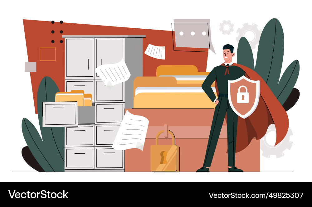 Document archiving storage concept Vector Image