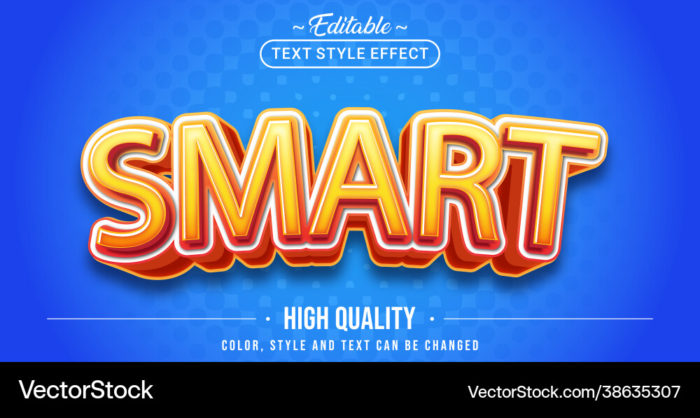 Editable text style effect - smart Vector Image