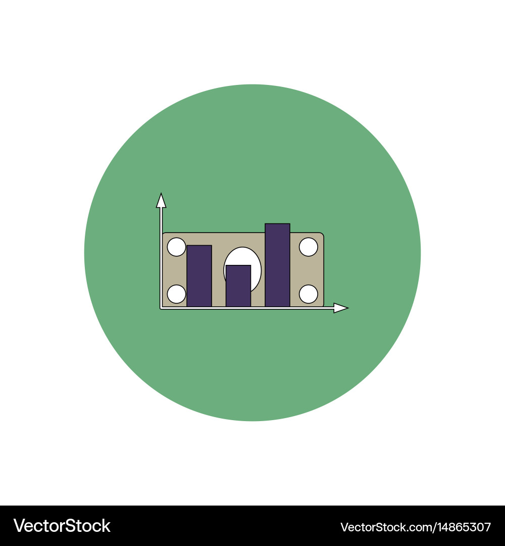 In flat design of column chart Vector Image