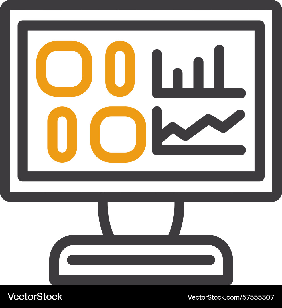 Interactive dashboard two color icon Vector Image