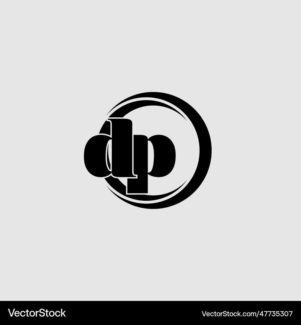 Letters dp simple circle linked line logo Letters dp simple circle linked line logo Vector Image