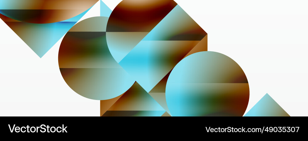 Serene gradient template circles and triangles Serene gradient template circles and triangles vector image