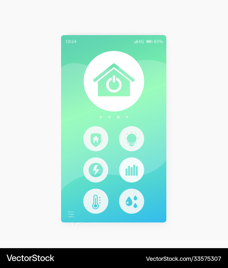 Smart home app interface mobile ui Smart home app interface mobile ui Vector Image