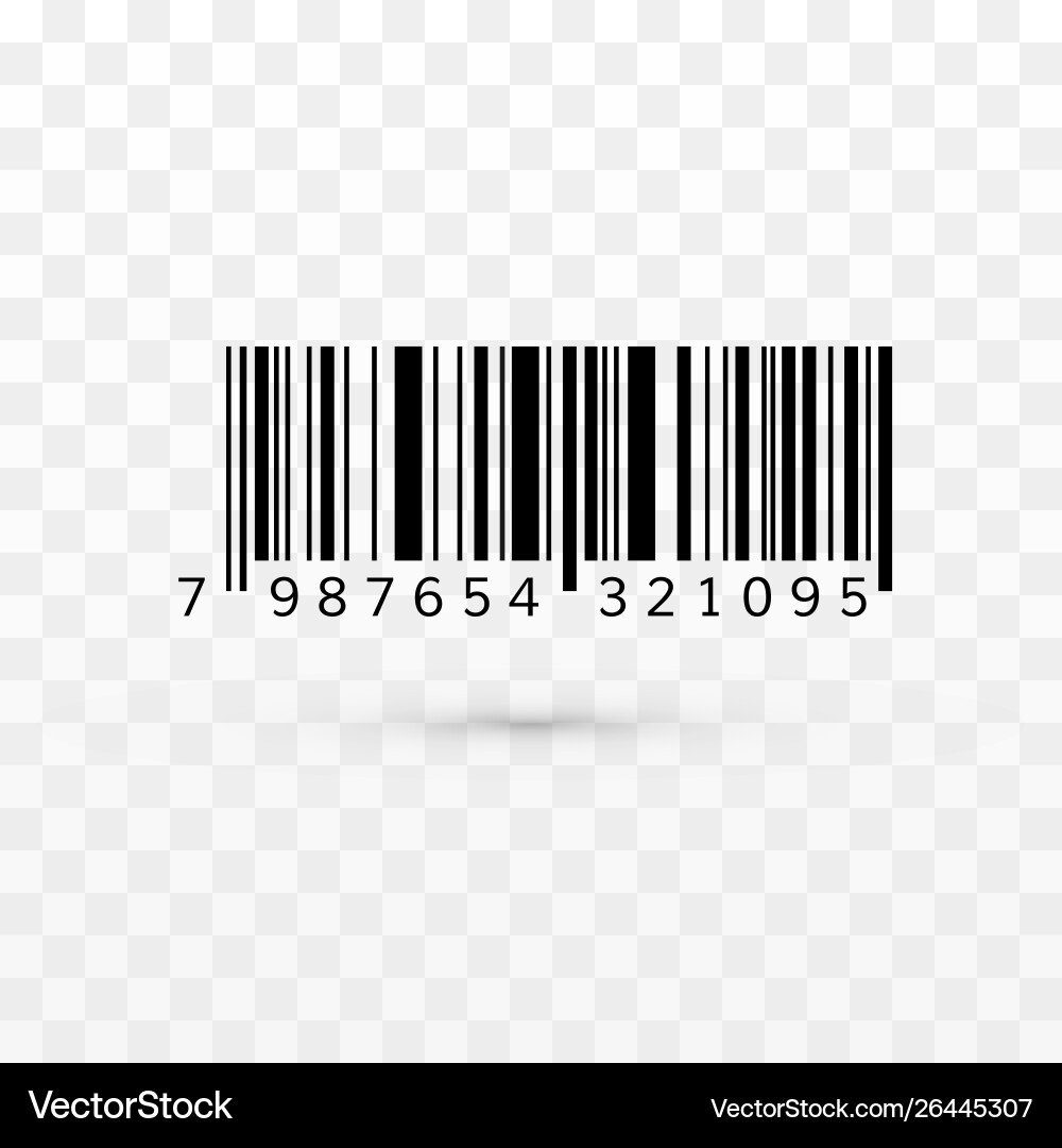 Unique realistic bar code striped identification Unique realistic bar code striped identification vector image