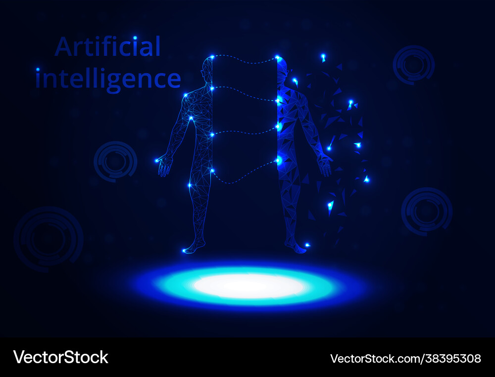 Abstract artificial intelligence lines connected Vector Image