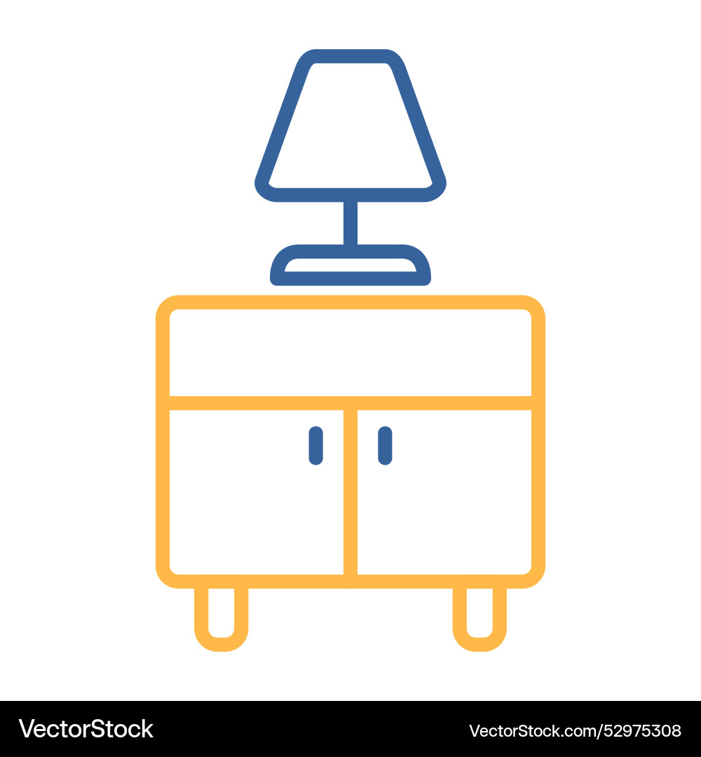 Bedside table with lamp icon graph symbol Vector Image
