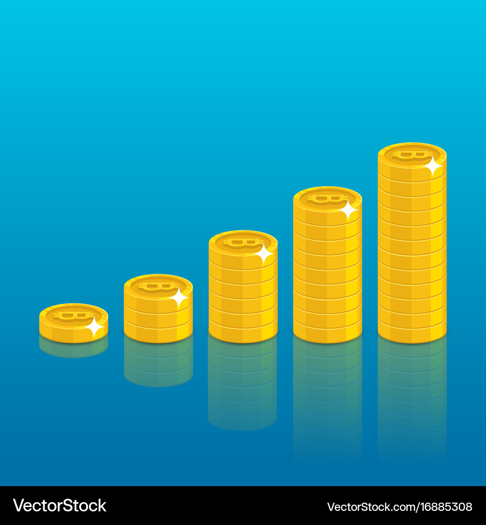 Bitcoin stack set vector image