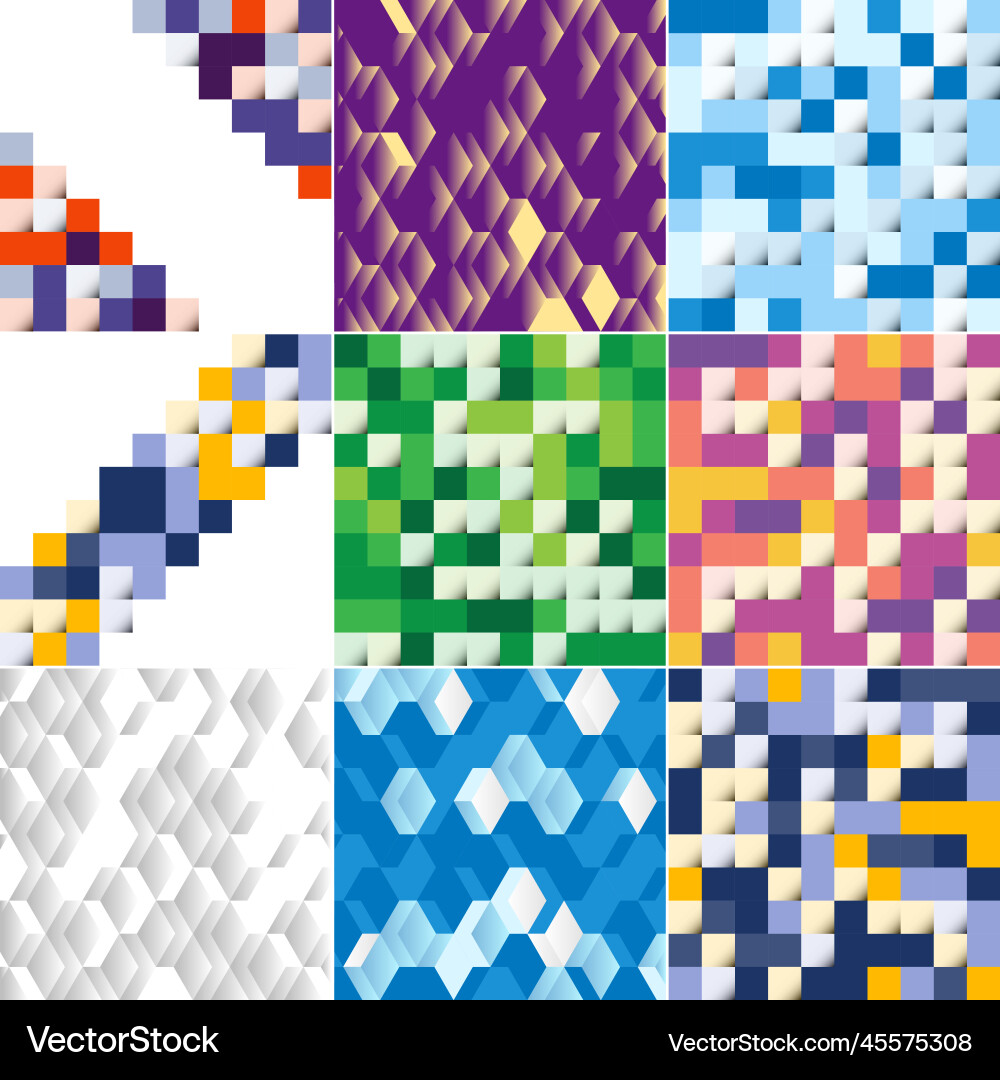 Blue mosaic pattern with a color gradient Vector Image