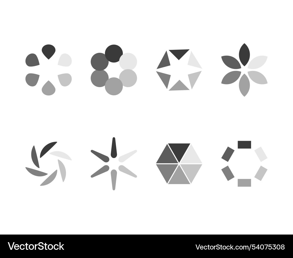Collection loading bar status icon set of loaded Vector Image