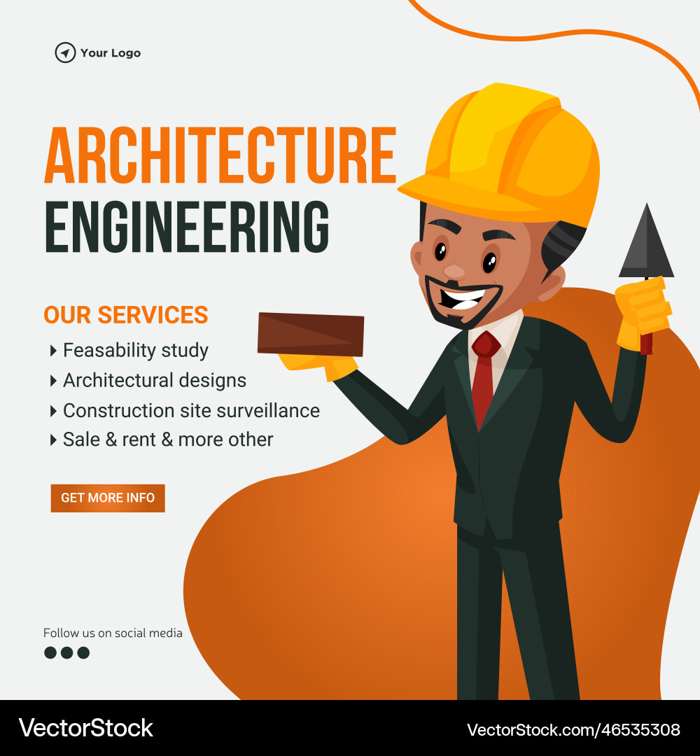 Construction & Engineering Banner Royalty Free Vector