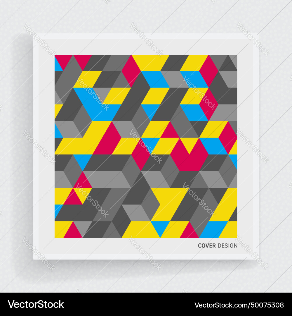 Cover design template 3d blocks structure Cover design template 3d blocks structure Vector Image