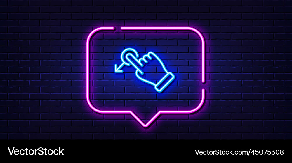 Drag drop gesture line icon slide arrow sign vector image