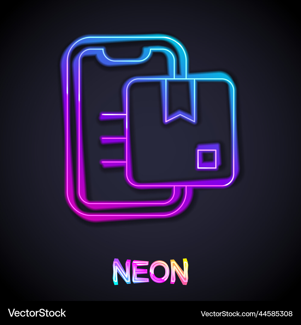 Glowing neon line document tracking marker system Vector Image