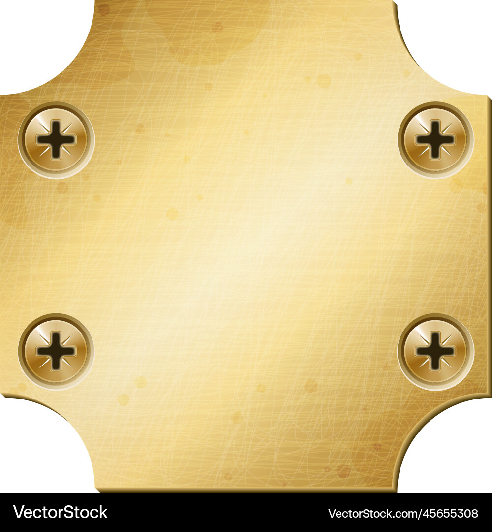 Goldene Metallplatte Zusammensetzung Goldene Metallplatte Zusammensetzung vektorbild