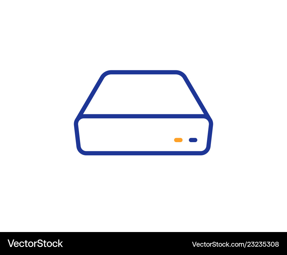Mini pc line icon small computer device sign Vector Image